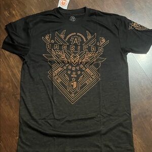 American Fighter Black and Orange Graphic Tee